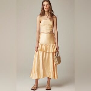 J.Crew Collection Ruffle-tier Midi Skirt Sweet Meringue Size 12